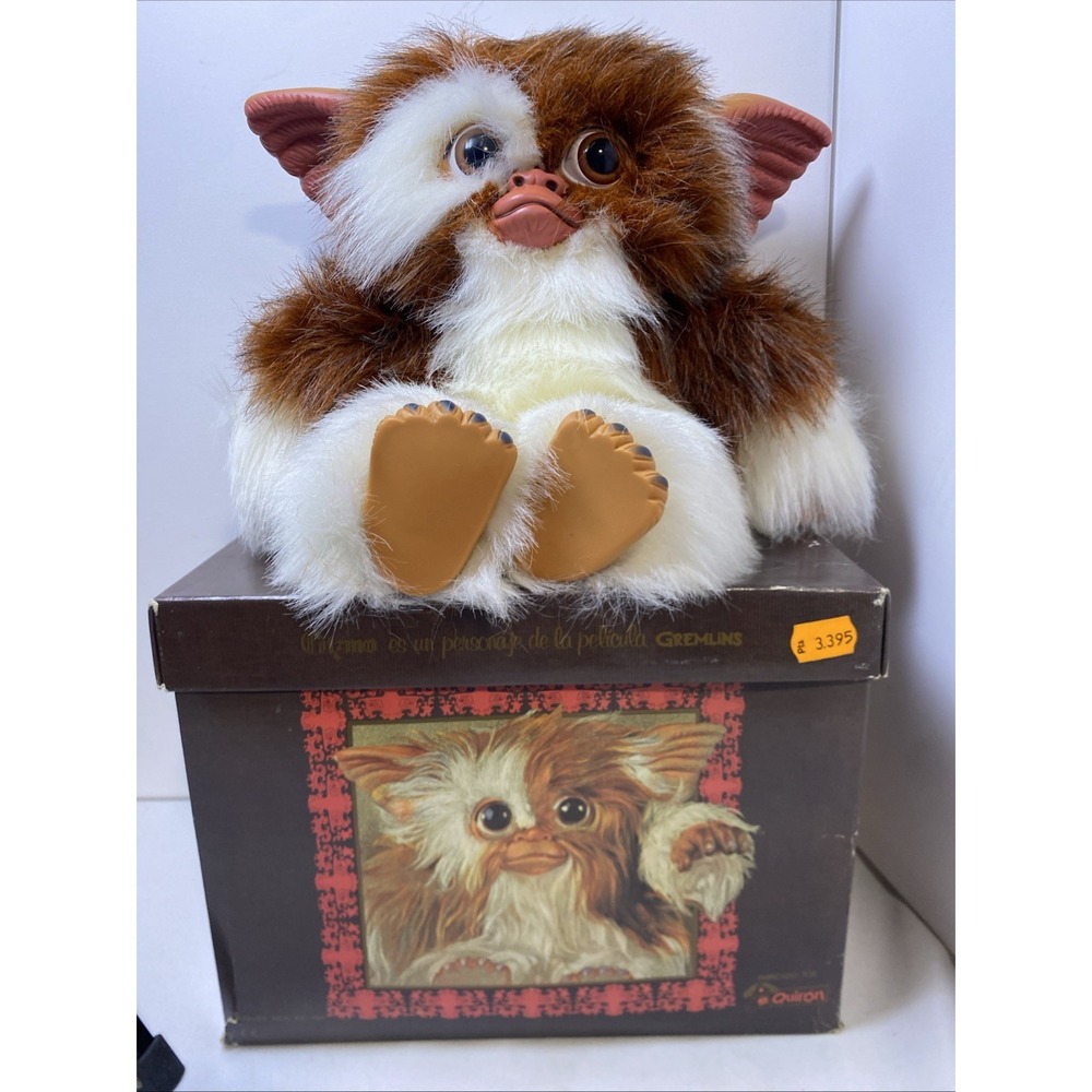 Gremlins Gizmo Mogwai Doll 15" 38cm with Box 1990 Quiron Made in Spain Very Rare